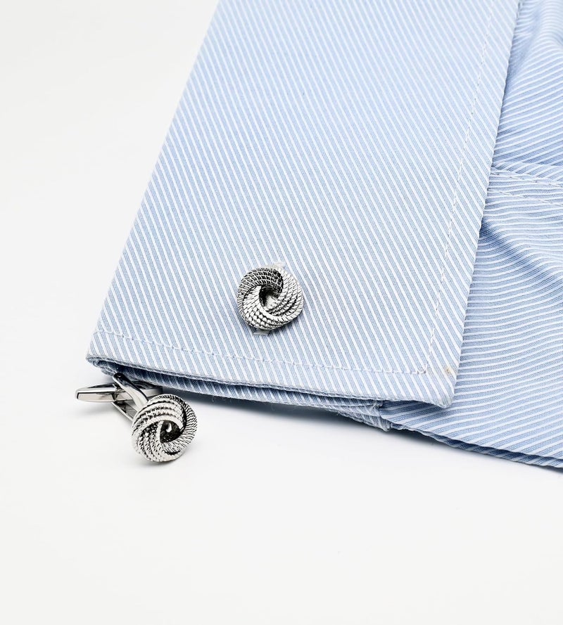 Jonwo Hollow Out Twist Knot Shape Men's Cufflinks In Gift Case Silver / 14K Gold Plated Cufflinks for Men Jewelry for Wedding Party Business Birthday Anniversary Dress - Image 2